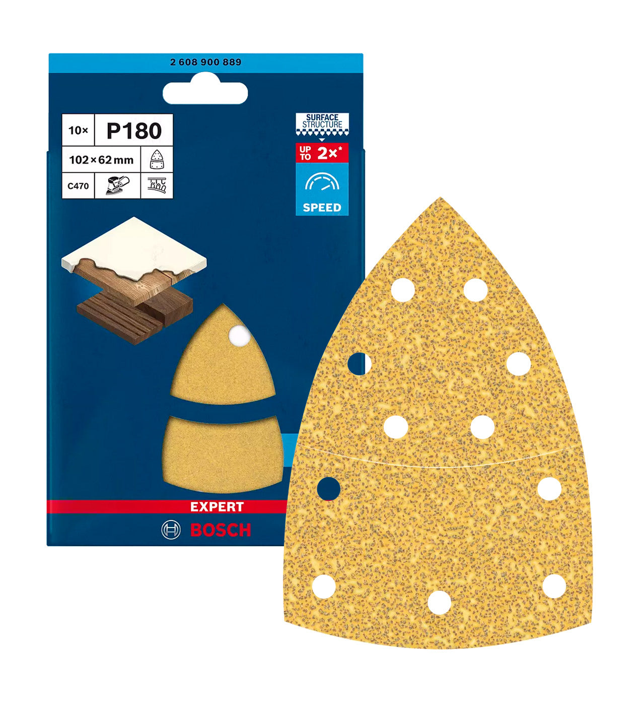 Papier abrasif pour ponceuses multi-ponceuses 102x62,93mm Expert C470 10 unités Bosch