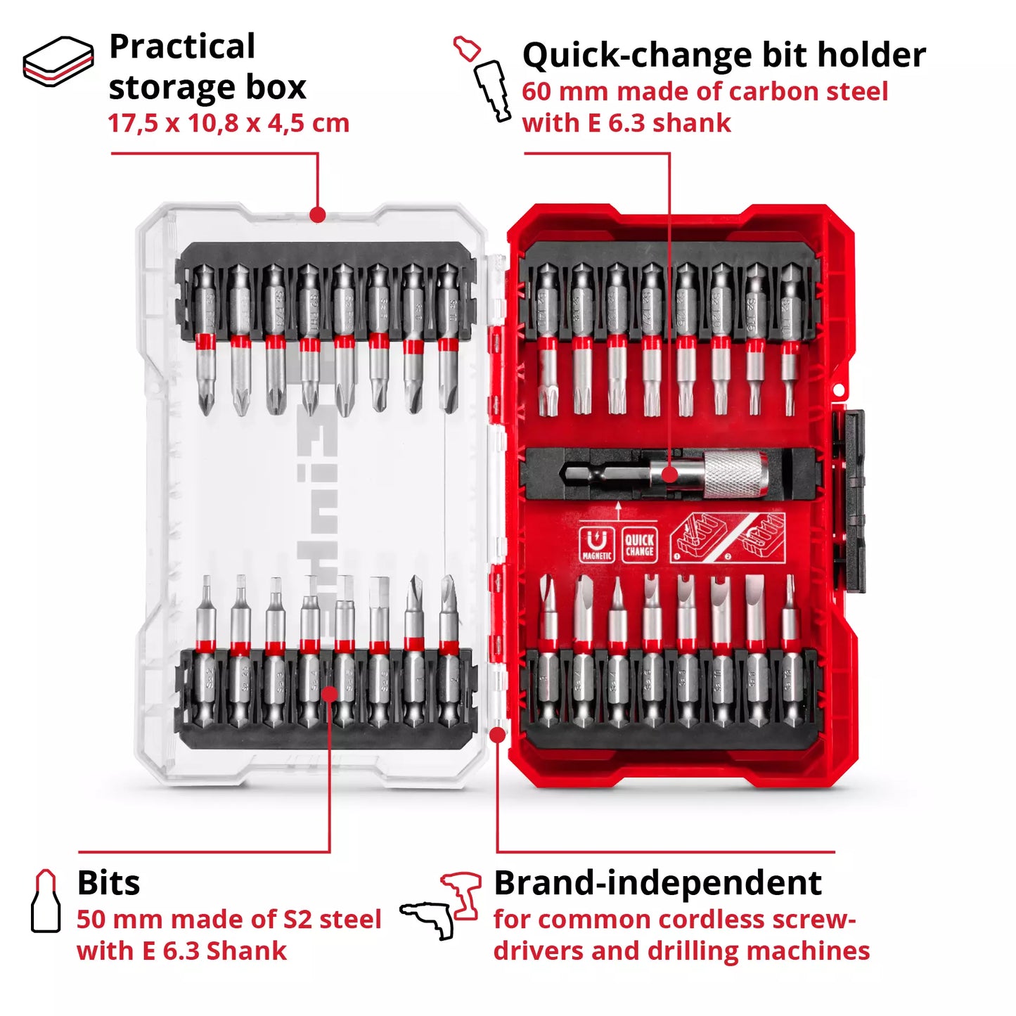 Juego de puntas largas M-CASE LS 33pcs Einhell 49118903