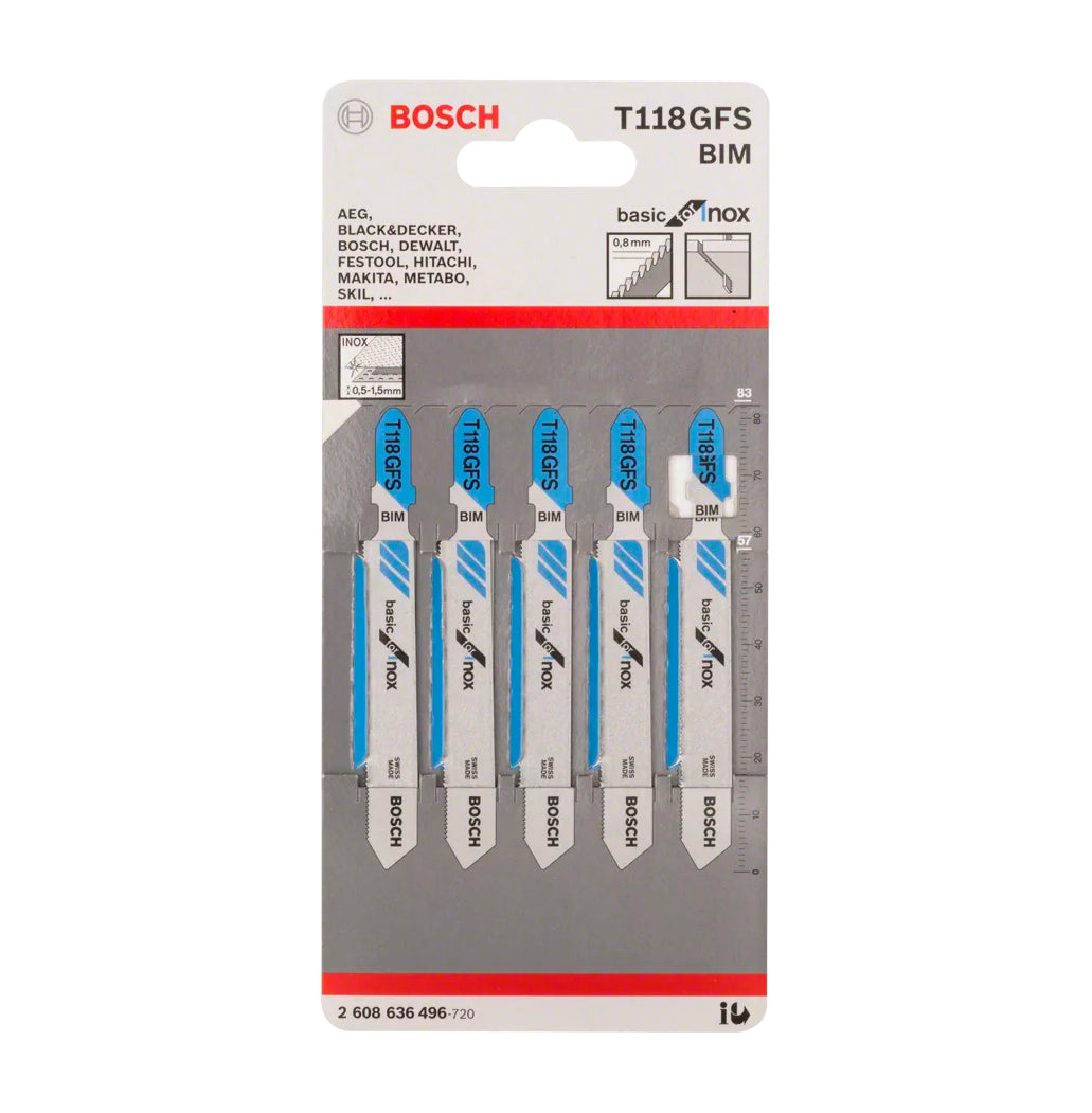 Lame de scie sauteuse 83mm T 118 GFS 5 unités Bosch