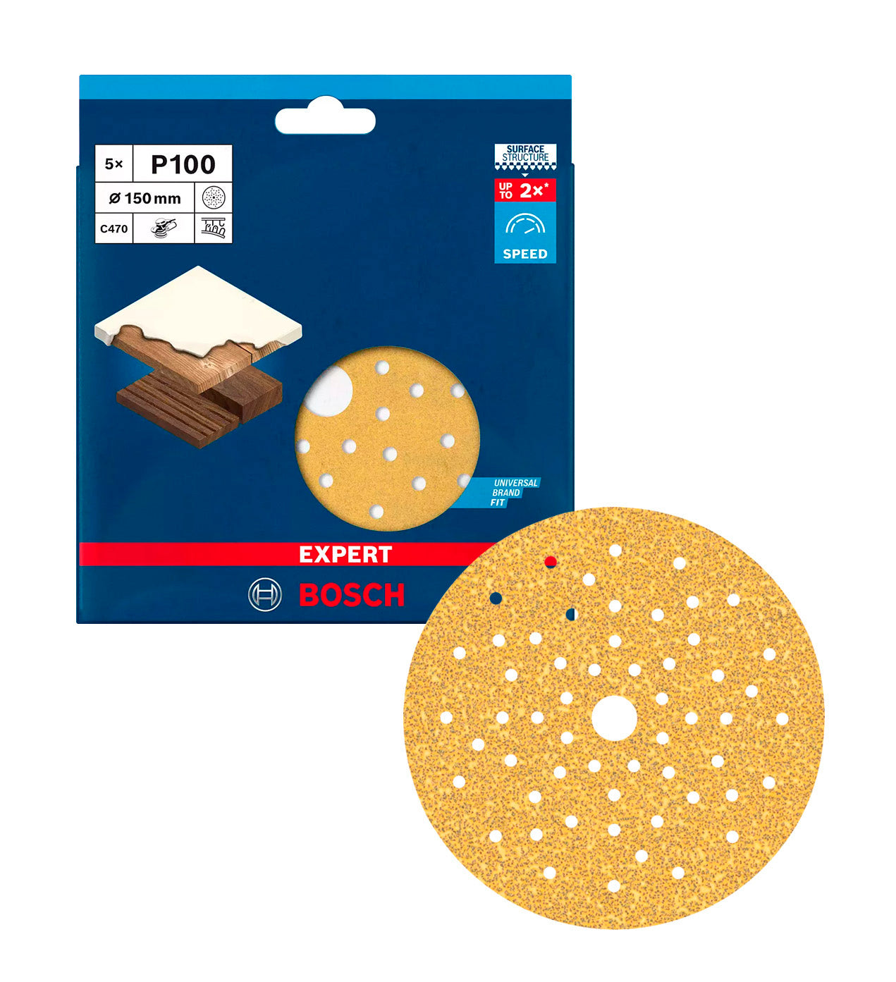 Feuille abrasive Expert C470 150mm 5 unités Bosch