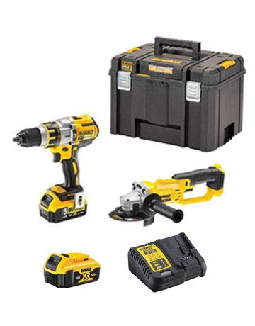 Coffret Dewalt DCK256P2T - Marteau perforateur DCD996 + Meuleuse DCG412 + 2 Batteries 5,0 Ah + Chargeur + Mallette