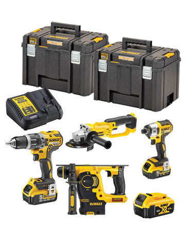 Ensemble Dewalt DCK484P3T - DCH253 + DCD796 + DCF887 + DCG412 + 3 battes 5.0Ah + chargeur + 2 mallette