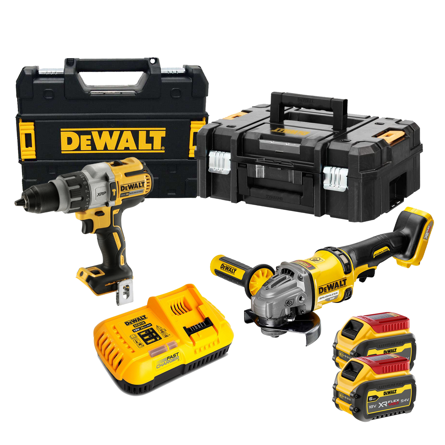 Ensemble marteau perforateur DCD996 + meuleuse Flexvolt 54V DCK2055T2T Dewalt