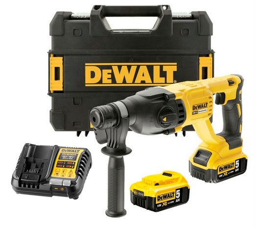 Marteau léger 18V SDS-Plus 2,6 J avec 2 batteries 5Ah et coffret Dewalt DCH133P2