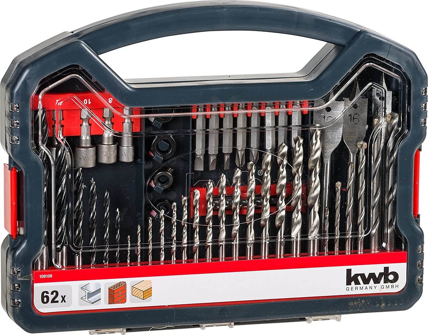 Juego de Brocas y Puntas 62 piezas KWB 109106  - 1