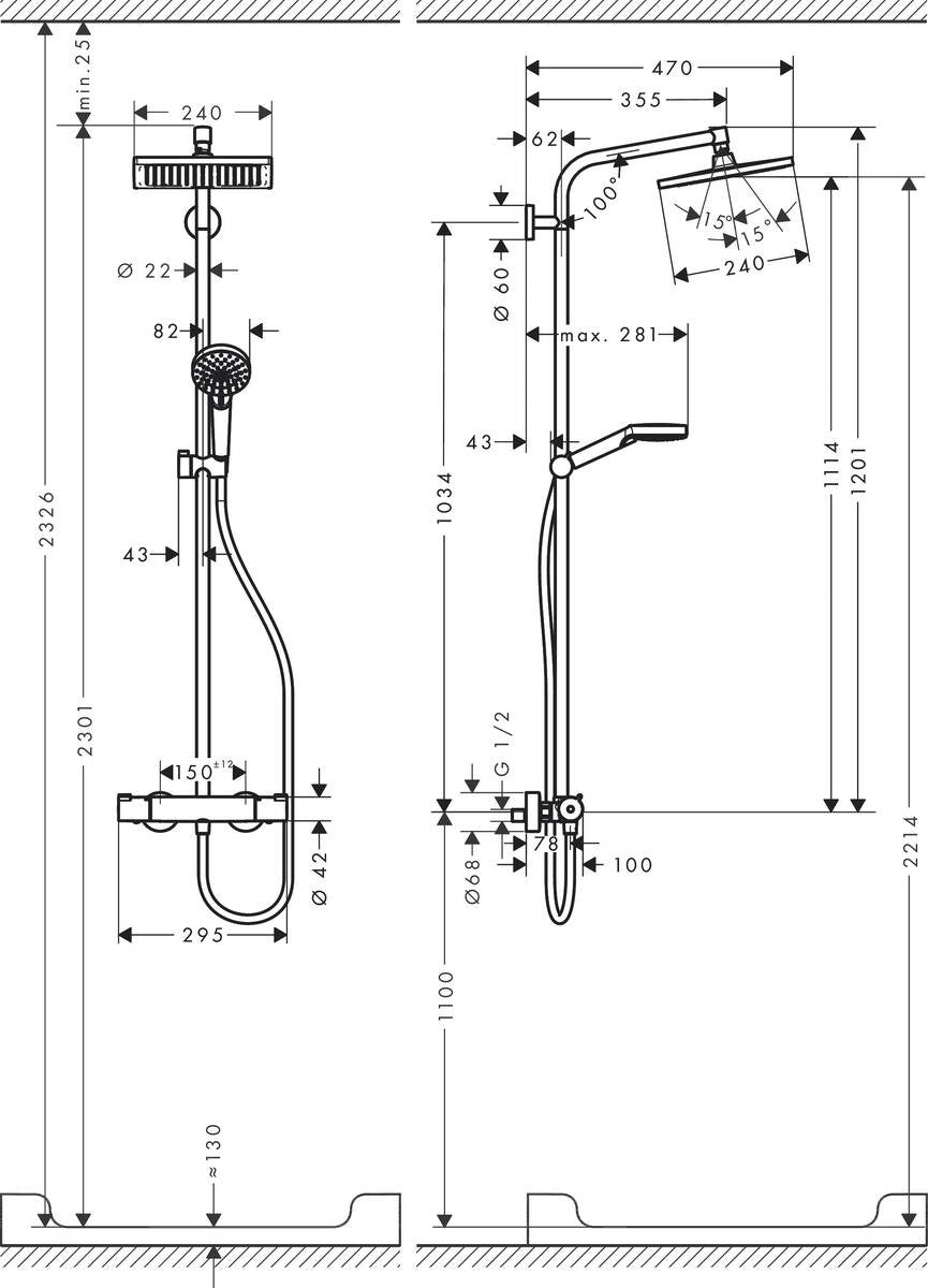 Showerpipe 240 1jet con termostato HANSGROHE - 4