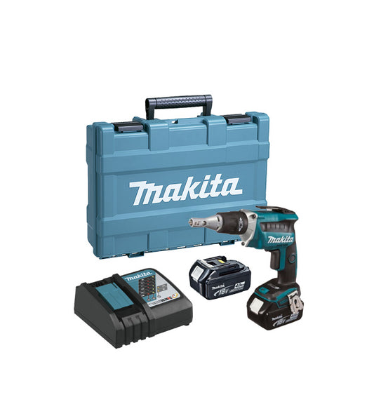 Tournevis Pladur Makita 18 V avec 2 batteries 4,0 Ah et étui DFS452RME 