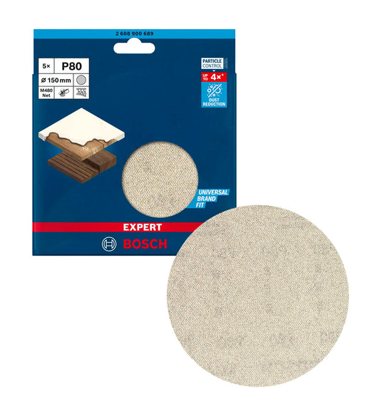 Maille abrasive EXPERT M480 150mm 80g 5 unités Bosch