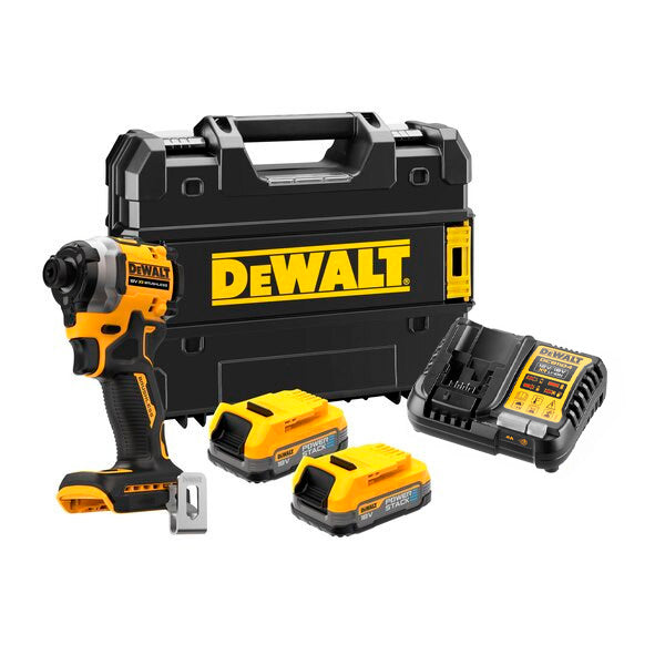 Tournevis à percussion compact sans balais Dewalt DCF850E2T XR 18V ​​POWERSTACK