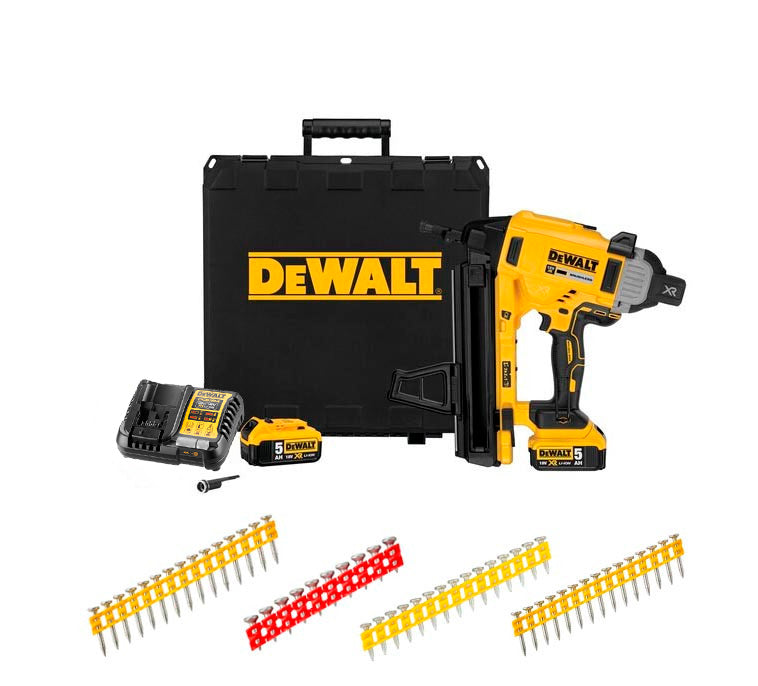 Cloueur combiné pour béton et acier alimenté par batterie 18 V DCN890P2 + 5 020 clous Dewalt