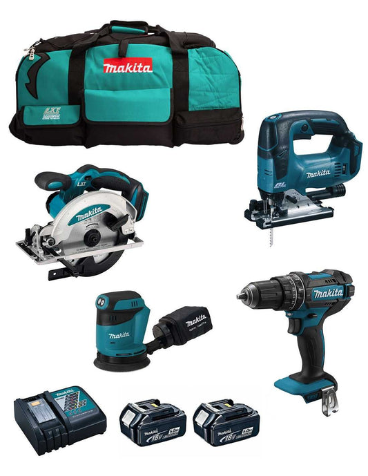 Kit Makita 4 outils + 2bat 5Ah + chargeur + sac LXT600 DLX4610BL2