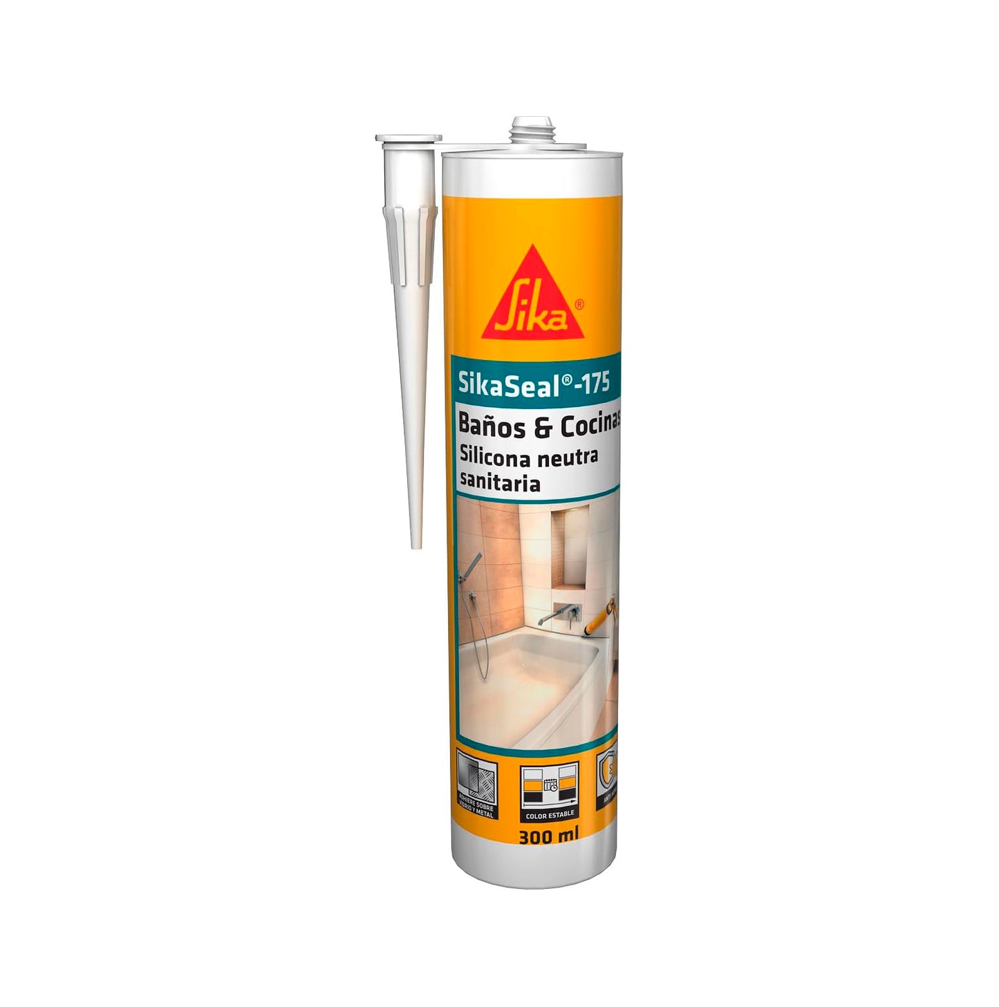 Cartouche de mastic silicone neutre sanitaire 300ml SikaSeal-175
