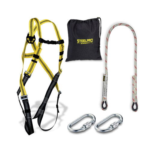Kit anticaida STEELSAFE-1 con enganche dorsal + cuerda + 2 mosquetones Marca 1888KIT1SIN