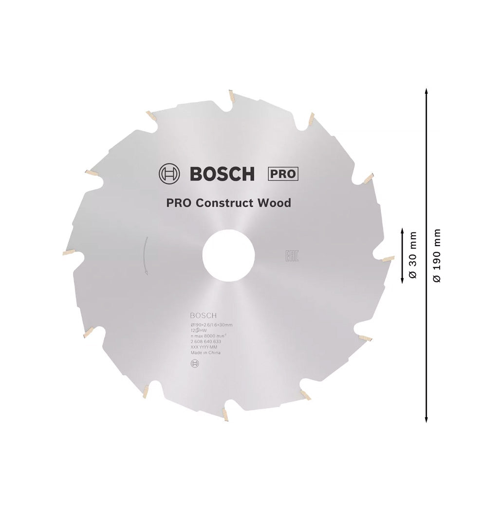 Disco de sierra circular Pro Construct Wood 190mm Bosch