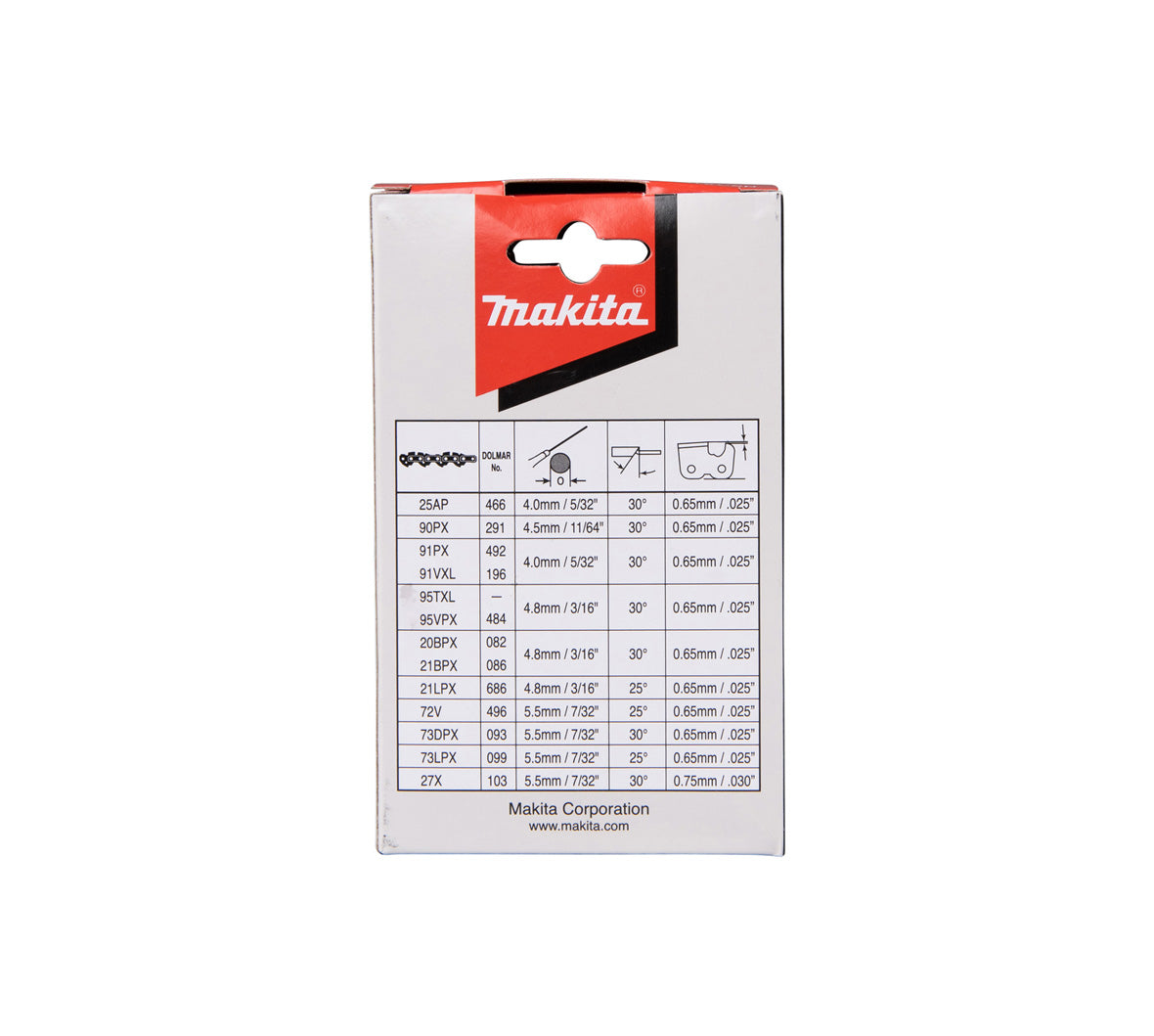 Chaîne de tronçonneuse 25cm 3/8" Makita 191H00-0