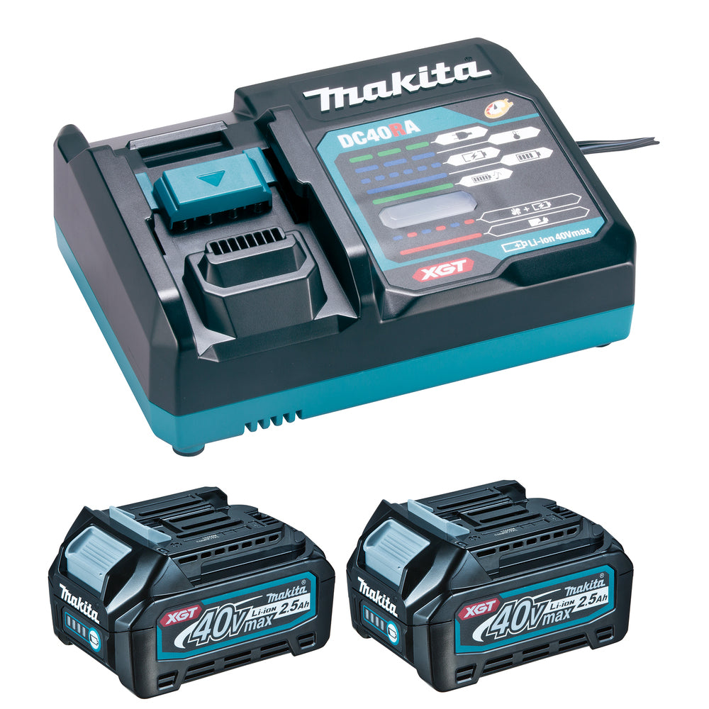 Kit de 2 batteries 2,5Ah 40V avec chargeur rapide Makita 191539-5