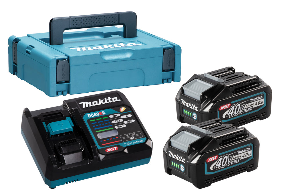 Kit de 2 batteries XGT 4,0 Ah et chargeur rapide en coffret Makita 191J97-1