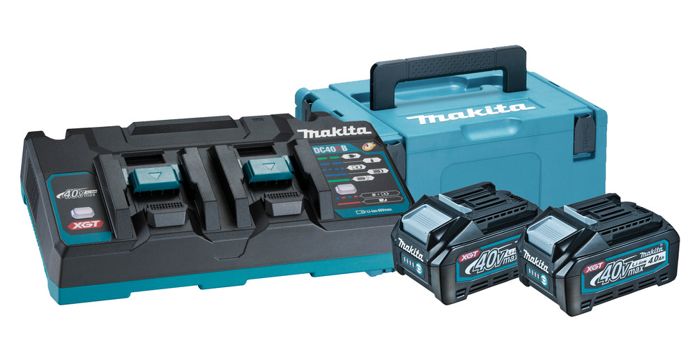 Kit de deux batteries 4,0 Ah 40 V avec double chargeur en coffret Makita XGT 191U00-8