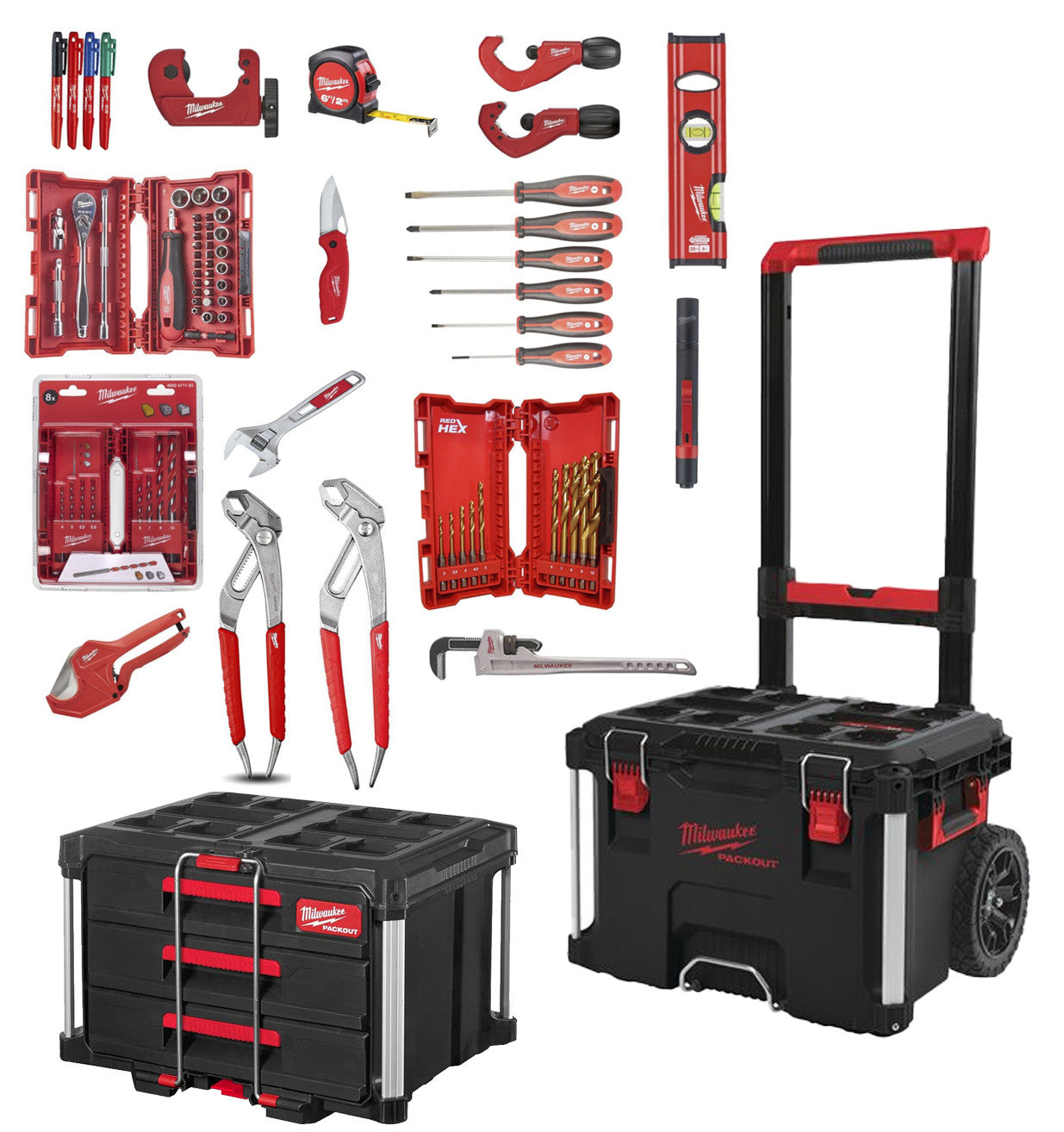 Kit d'installation Packout avec 17 outils Milwaukee