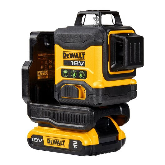 Niveau laser vert auto-nivelant 3 lignes 360° avec batterie 18V Li-Ion 2Ah Dewalt DCLE34031D1