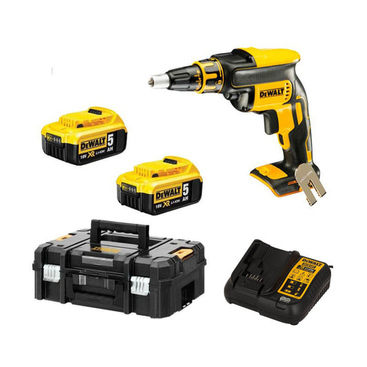 Tournevis pour plaques de plâtre 18V 2 batteries 5,0Ah avec coffret Dewalt DCF620P2