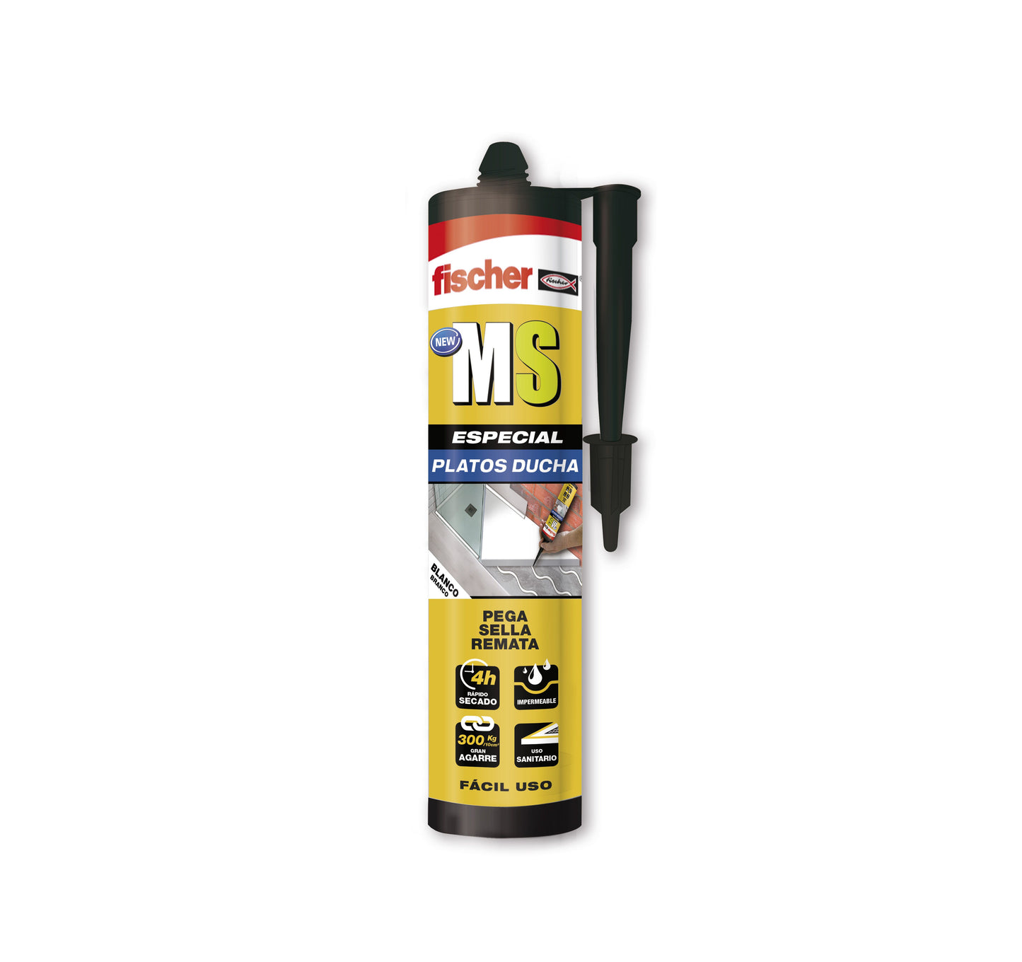 Cartucho Sellante Adhesivo MS Especial Platos de Ducha 290ml Blanco Fischer FISCHER - 1