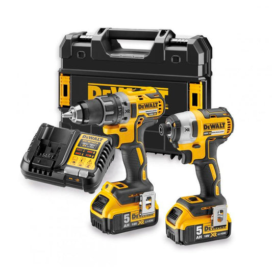 Kit Dewalt perceuse visseuse DCD791 + visseuse à chocs DCF887 + 2bat 5.0Ah + Chargeur + TSTAK II DCK268P2T