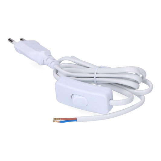 Raccordement avec interrupteur 3 A, 1,5 m, 2 × 0,75 mm, câble plat blanc EDM