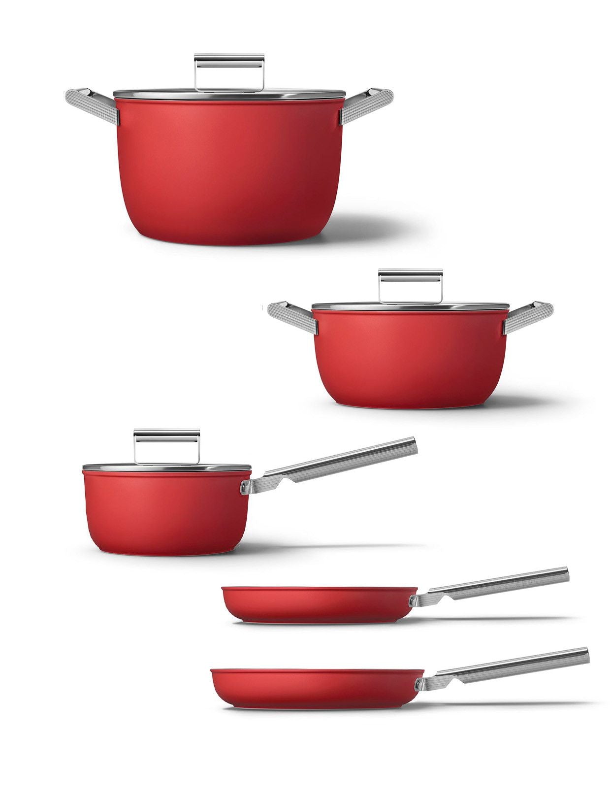 Ensemble d'ustensiles de cuisine Smeg Matte Red 5 pièces