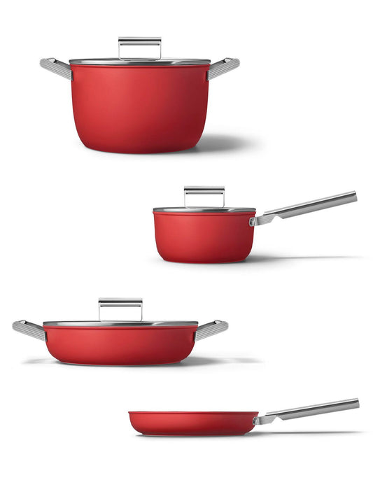 Set de 4 ustensiles de cuisine Rouge Mat Smeg