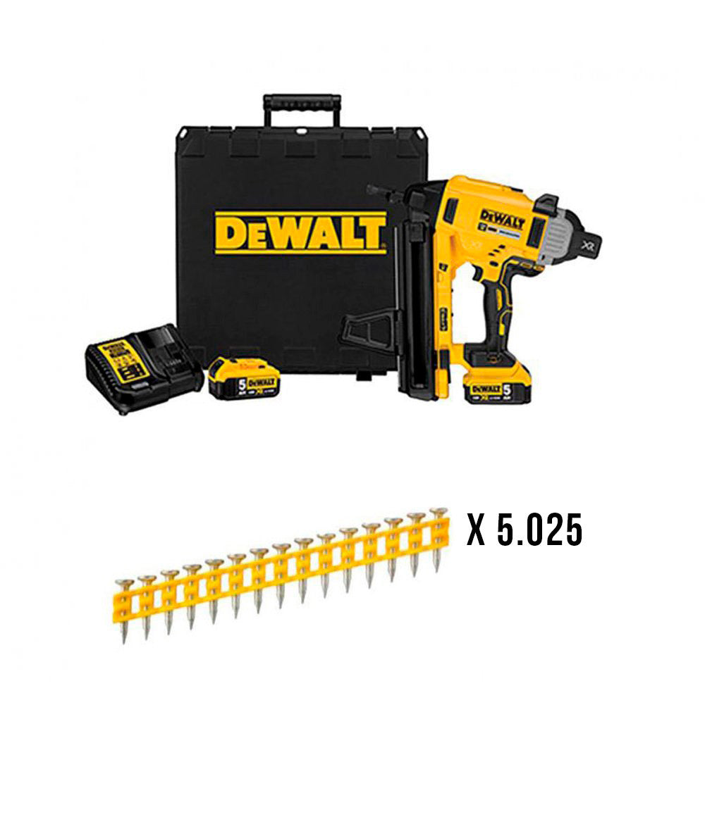 Dewalt DCN890P2 Cloueur pour béton et acier alimenté par batterie 18 V + 5 025 clous de 20 mm