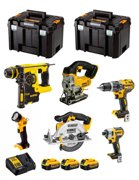 Kit Dewalt avec 6 outils + 3bat 5Ah + chargeur + 2xTSTAK VI DCK653P3