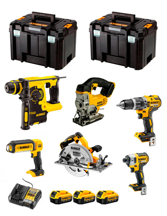 Kit Dewalt avec 6 outils + 3bat 5Ah + chargeur + 2xTSTAK VI DCK673P3