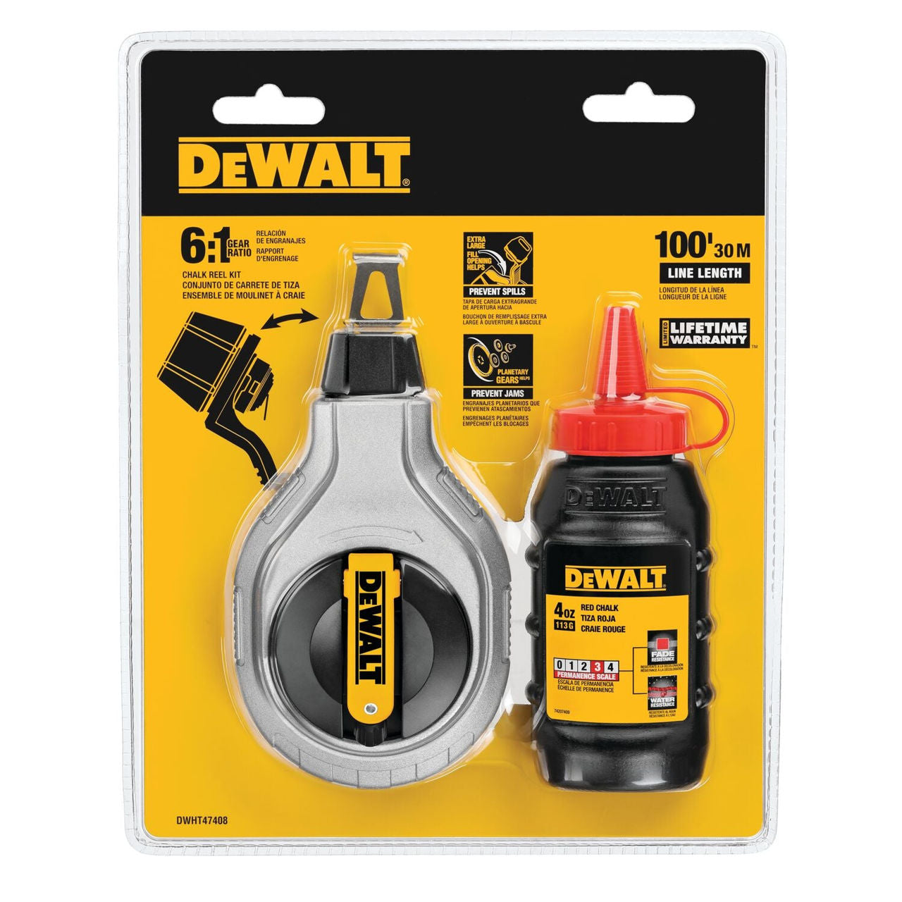 Dewalt DWHT47408-0 stylo à dessin au trait à la craie rouge 30m