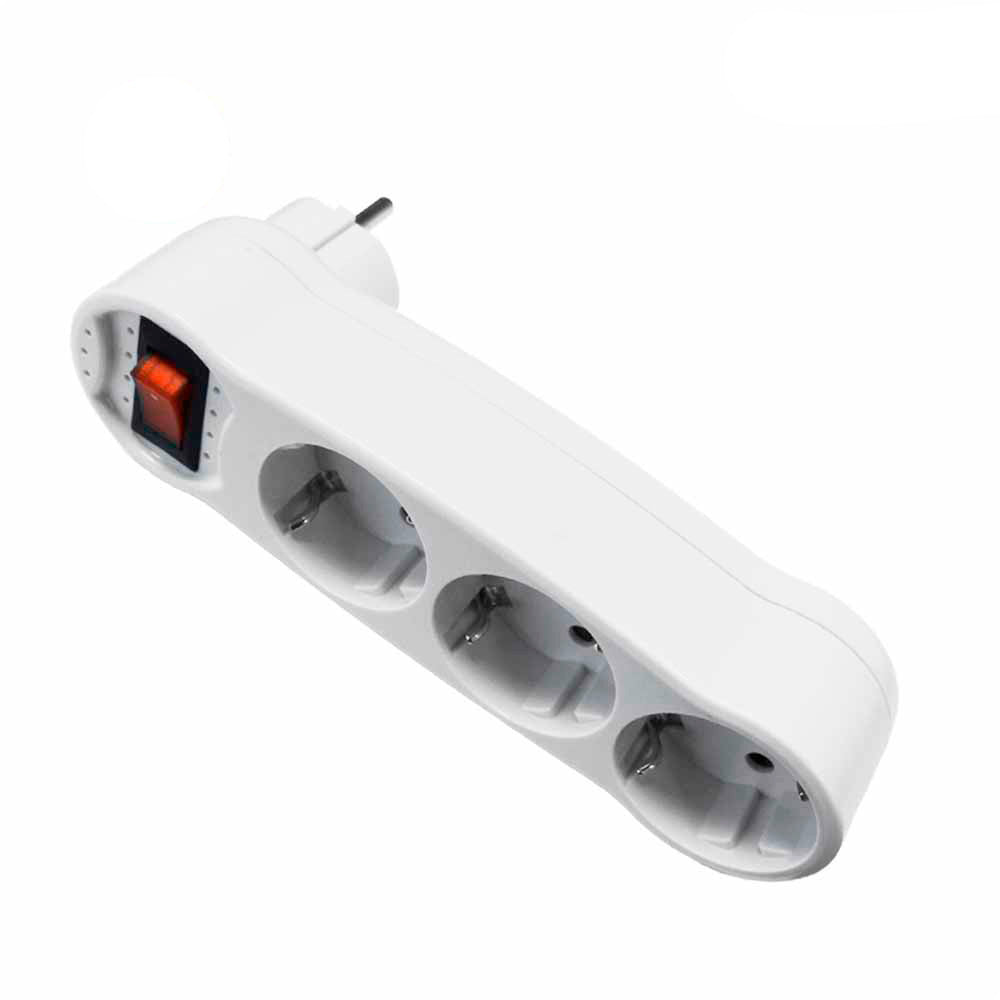 Adaptateur triple 2P+T, 16 A 250 V~ avec interrupteur lumineux EDM