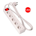Bloc multiprise 5 prises 2P+T avec interrupteur lumineux 16 A 250 V~ et 1,5 m de câble H05VV-F 3 G EDM