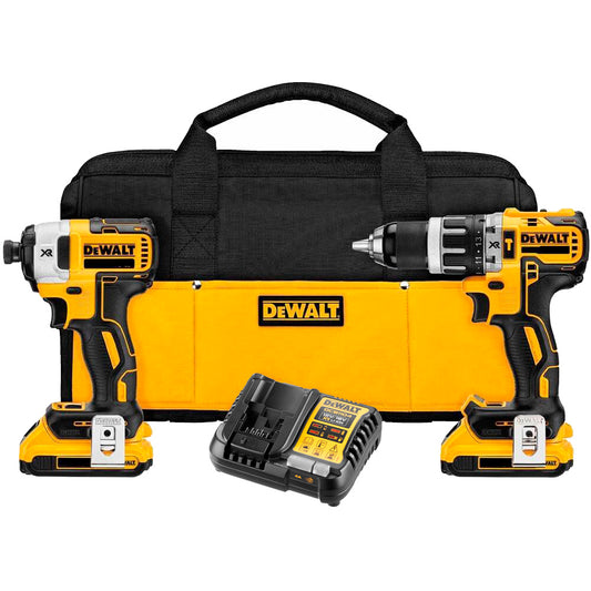 Coffret Dewalt DCK287D2 18V XR - Tournevis à percussion + Marteau perforateur + Sac + 2 Batteries LI-ION 2.0Ah 