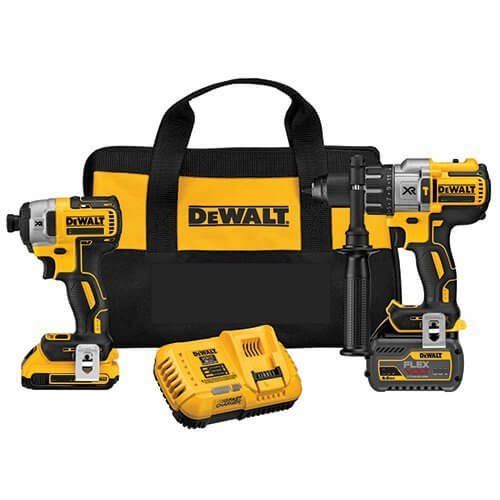 Dewalt DCK299D1T1 Set XR 18v - Visseuse à percussion + Perceuse à percussion + Sac + 2 Batteries LI-ION (2,0 Ah+ 6,0 Ah) 