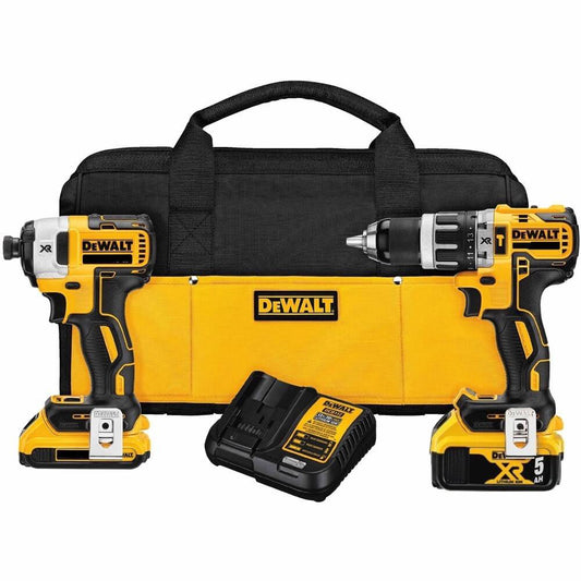 Set Dewalt DCK287D1P1 18V XR - Atornillador Impacto + Taladro percutor + Bolsa + 2 Baterias LI-ION (1X2,0Ah+1X5,0Ah)