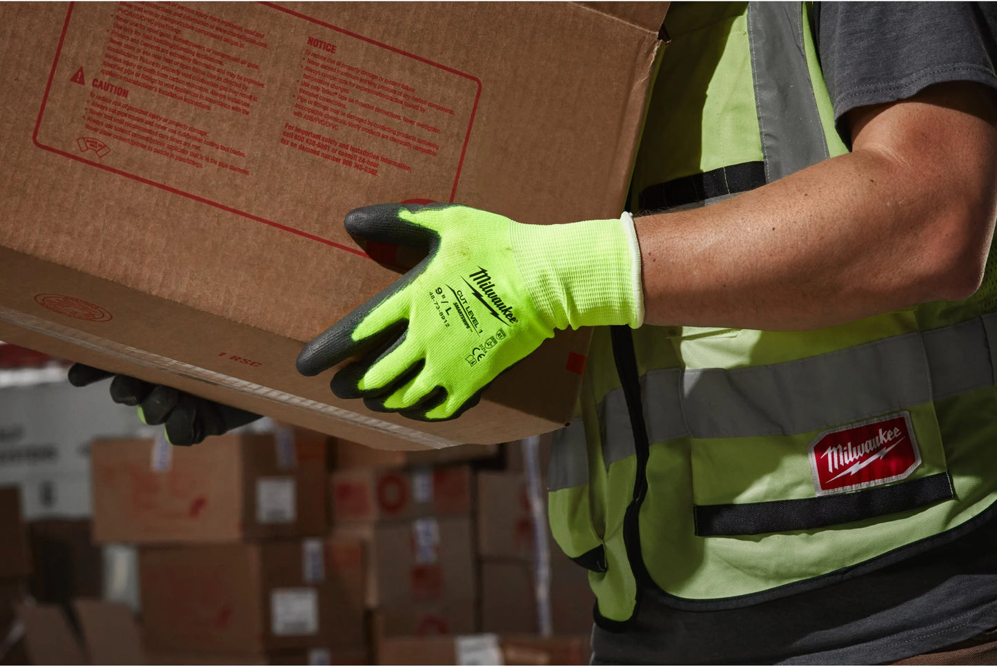 Milwaukee HI-VIS CUT Niveau A Gants de coupe haute visibilité