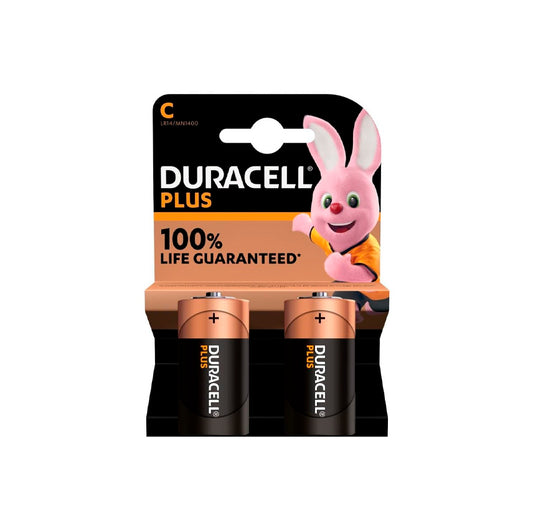 Paquete 2 Pilas alcalinas Duracell Plus Power C