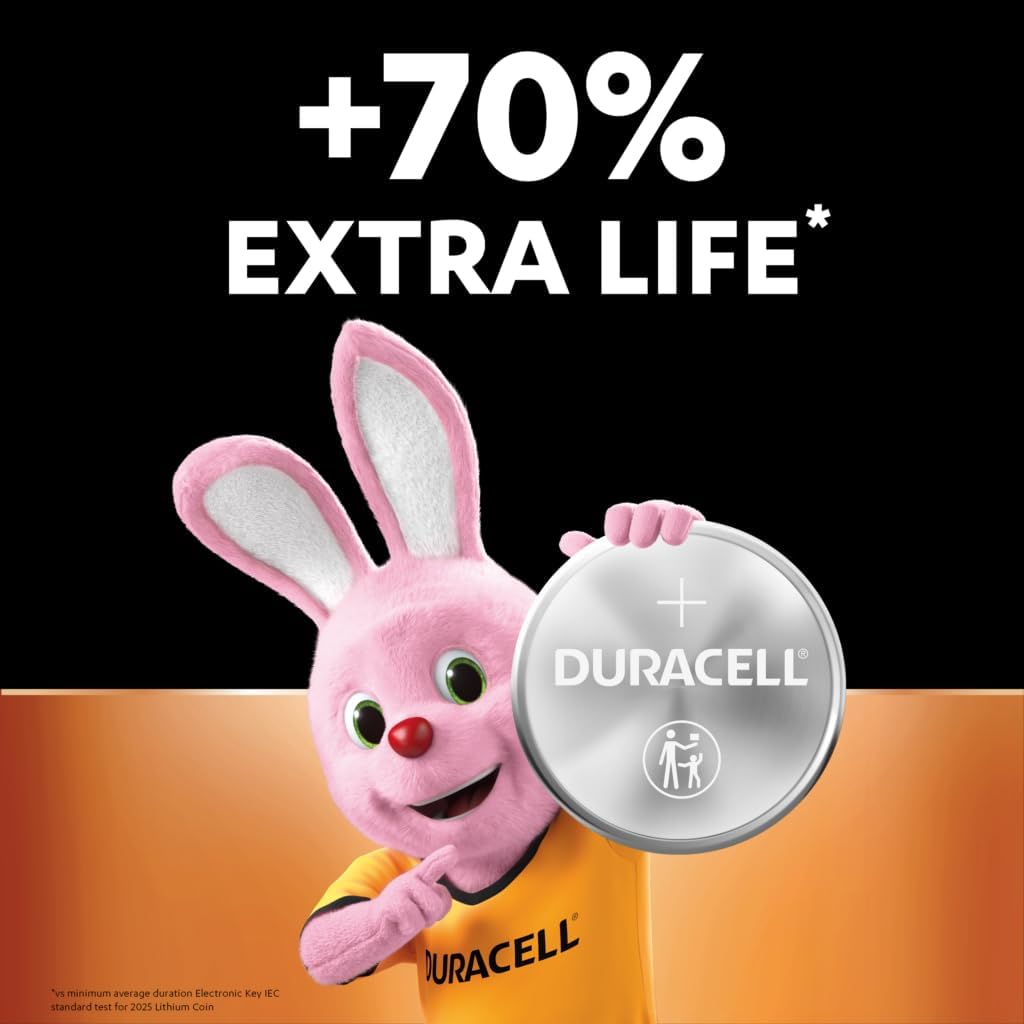 Lot de 2 piles bouton au lithium Duracell Plus Power CR2025 3 V