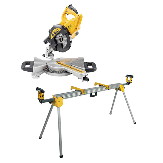 Kit scie à onglet télescopique 1400W Ø216mm DWS774 + Etabli DE7023 Dewalt CPROF473