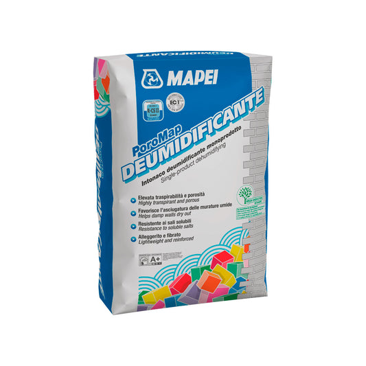 Mortero antihumedad Poromap Deumidificante 20kg Mapei