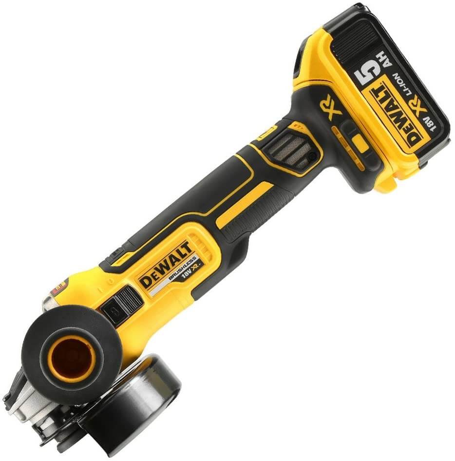 Meuleuse 18 V XR sans balais 125 mm avec 2 batteries 5 Ah et boîtier Dewalt DCG405P2