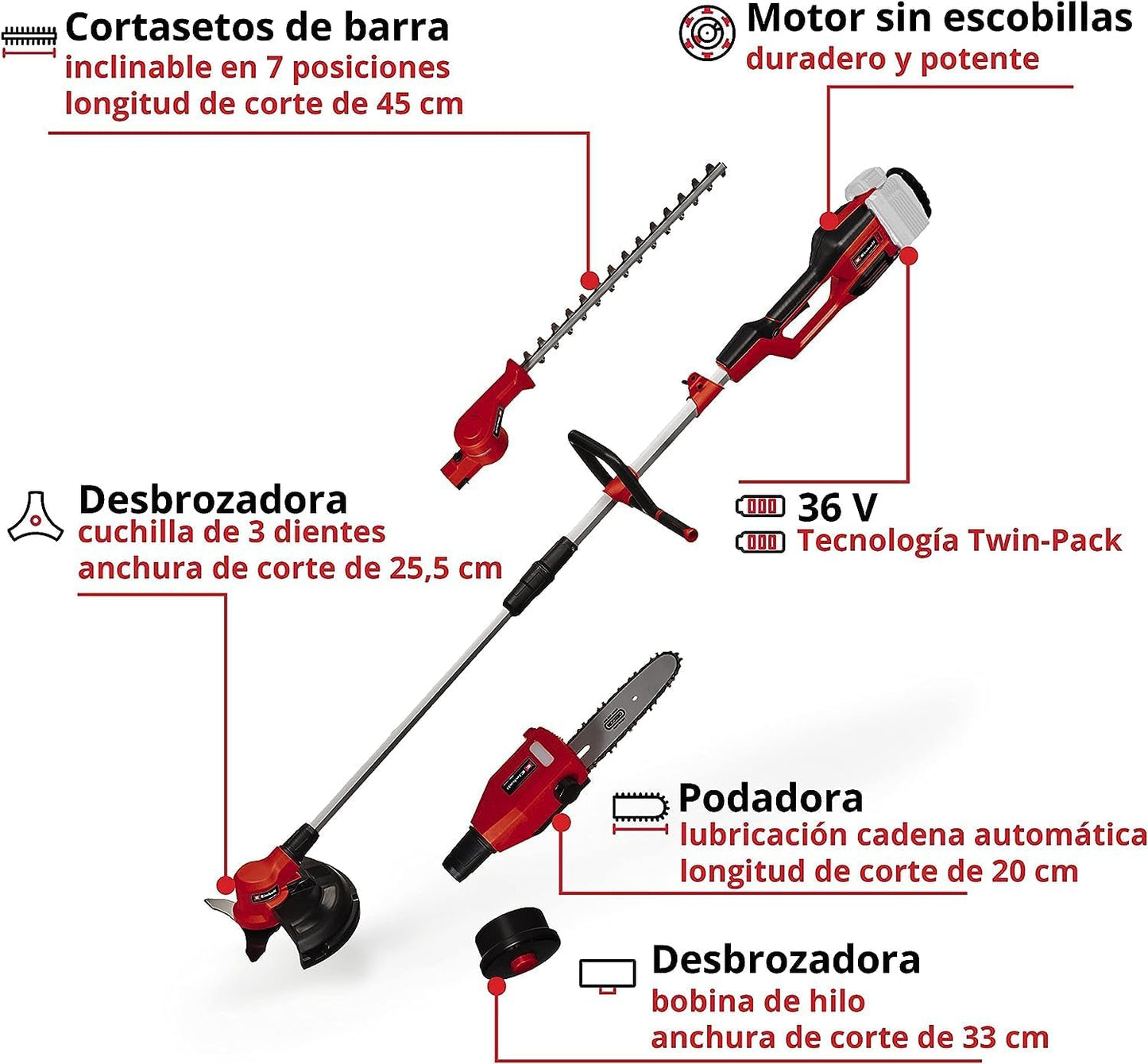 Outil multifonction sans fil Einhell GE-LM 26/4 en 1 Li-Solo