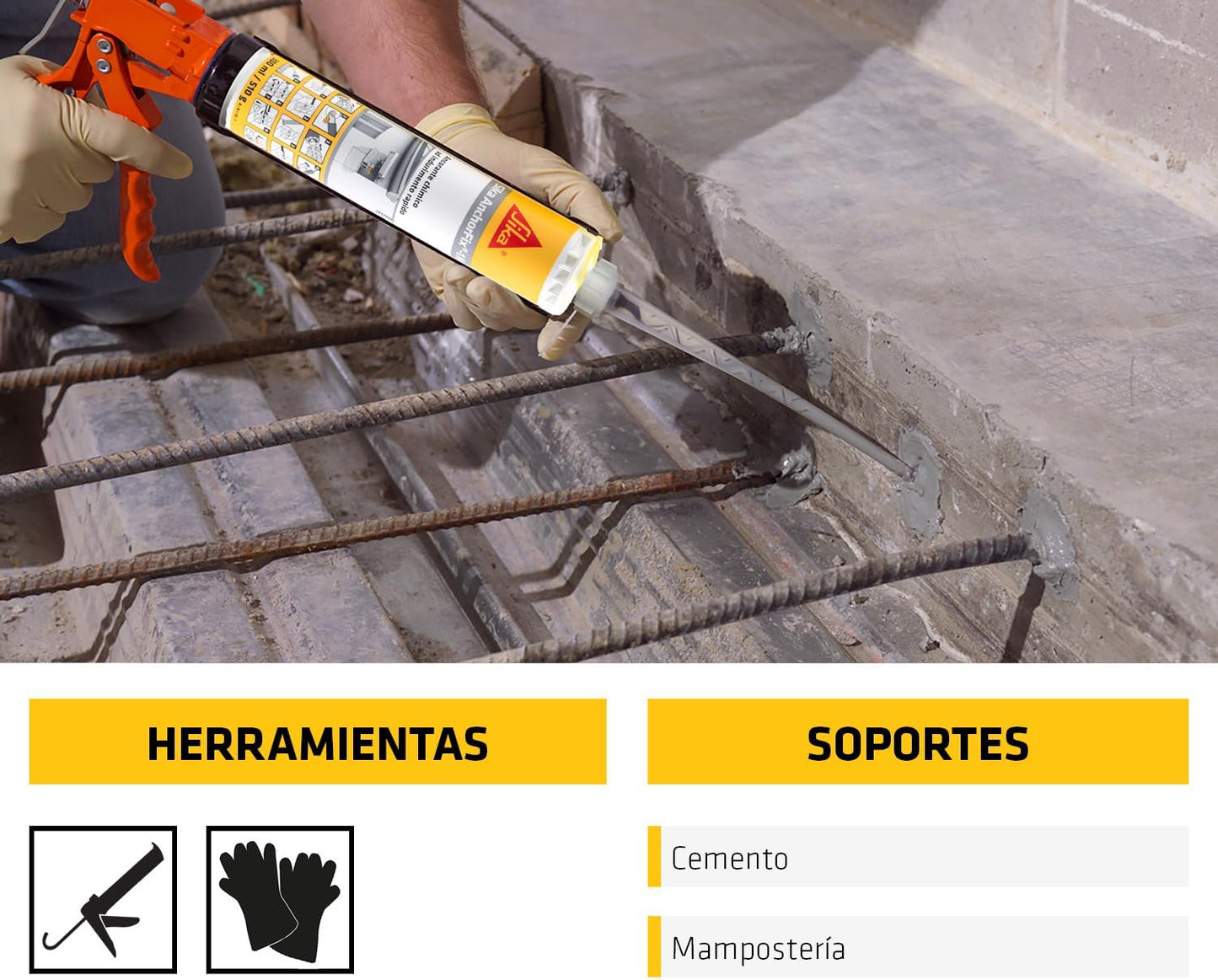 Cartouche adhésive à prise rapide pour ancrages, composant A+B, 300 ml Sika AnchorFix-1