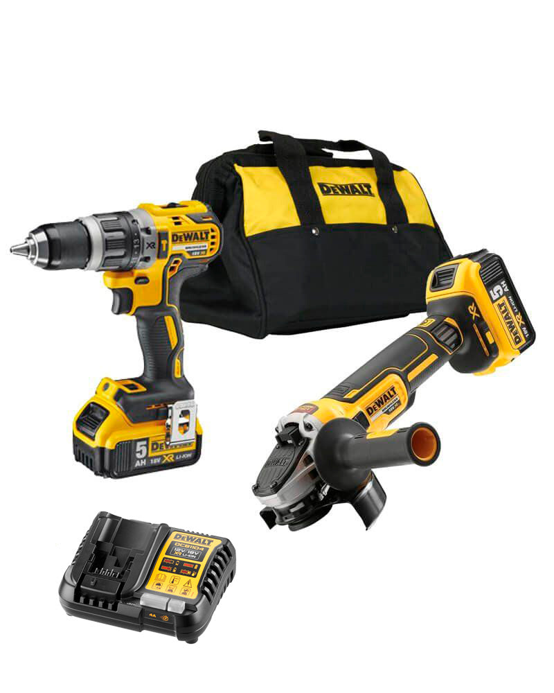 Coffret Dewalt DCK288P2 18V XR - Meuleuse + Perceuse + Sac + 2 Batteries LI-ION 5.0Ah