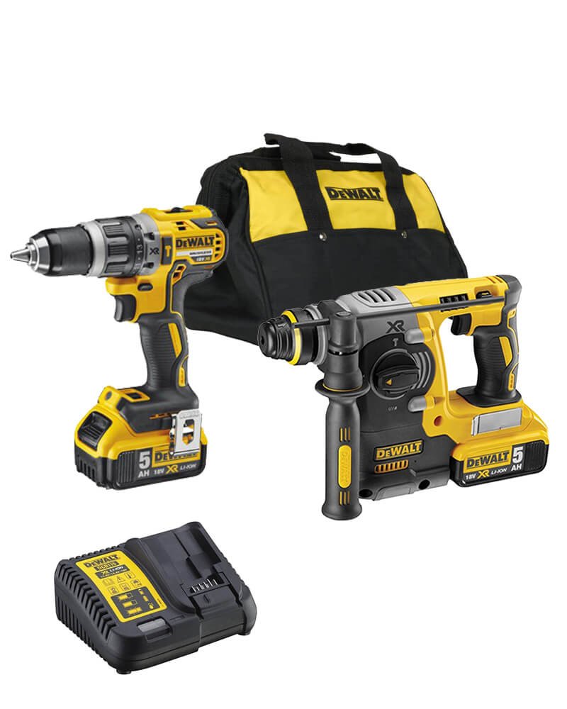 Coffret Dewalt DCK289P2 18V XR - Marteau électropneumatique + Perceuse + Sac + 2 Batteries LI-ION 5.0Ah