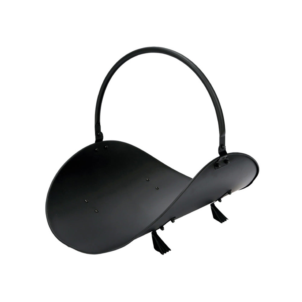 Panier métallique à bois de chauffage noir 48x35x38 cm EDM